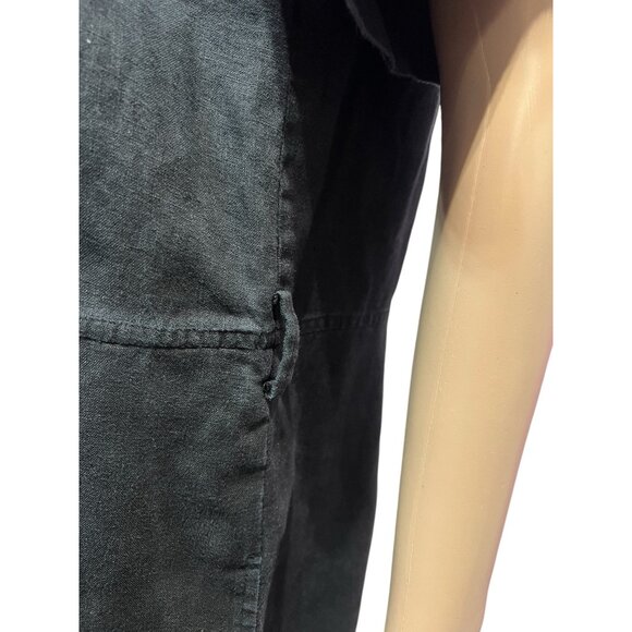 EVERLANE Women 100% Linen Short Sleeve Jumpsuit Size 10 Black - Picture 13 of 16